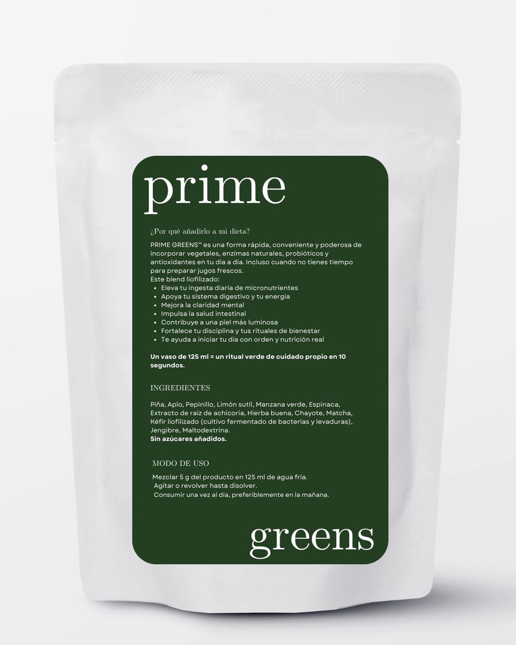 JUGO VERDE LIOFILIZADO - PRIME GREENS